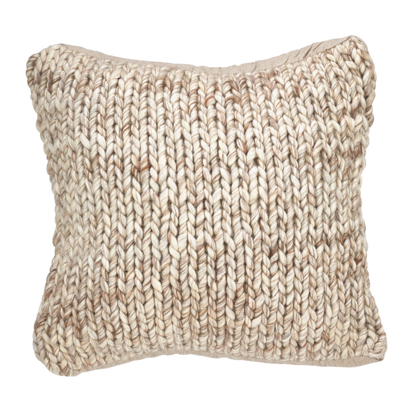 Gracie Oaks Deimer Chunky Wool Cable Knit Throw Pillow & Reviews Wayfair